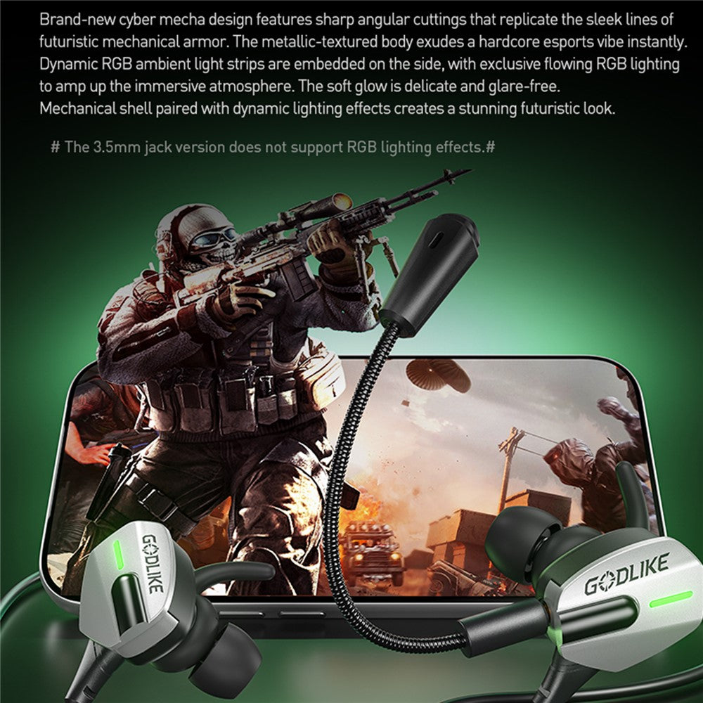 WEKOME YC10 Godlike Series 3,5 mm Kabelforbundne Gaming-Høretelefoner 10 mm Kobberringsmembran med Aftagelig Støjreducerende Mikrofon
