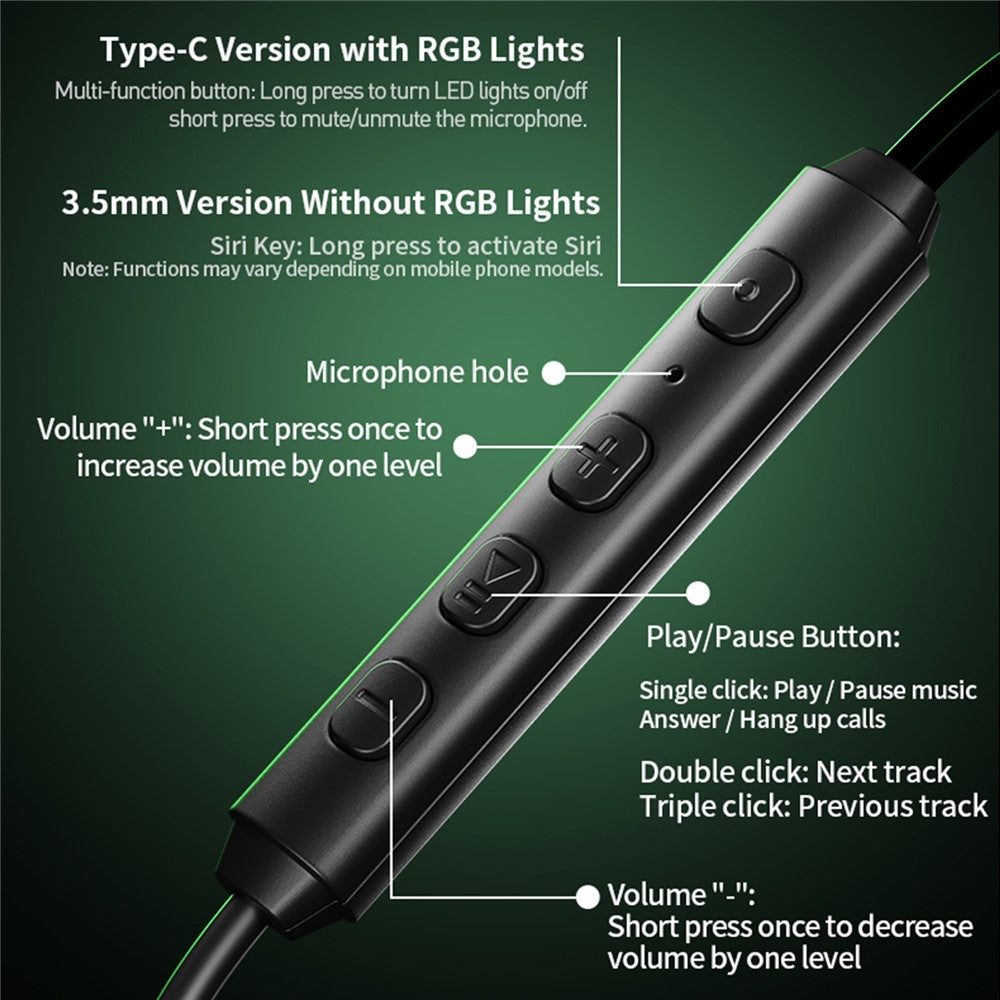 WEKOME YC10 Godlike Series 3,5 mm Kabelforbundne Gaming-Høretelefoner 10 mm Kobberringsmembran med Aftagelig Støjreducerende Mikrofon