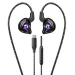 WEKOME YC09 Type-C Kablede Høretelefoner 10mm Driver HiFi Lyd In-Ear Høretelefoner med Mikrofon