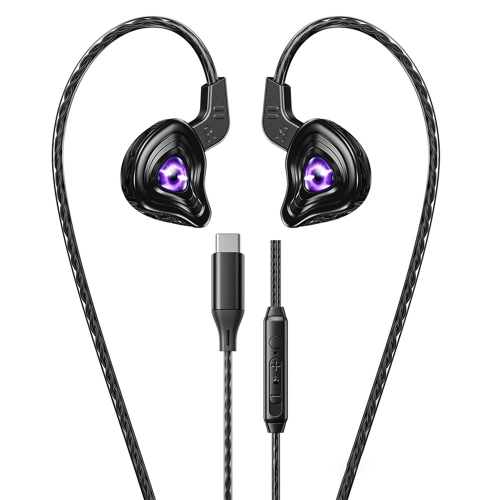 WEKOME YC09 Type-C Kablede Høretelefoner 10mm Driver HiFi Lyd In-Ear Høretelefoner med Mikrofon