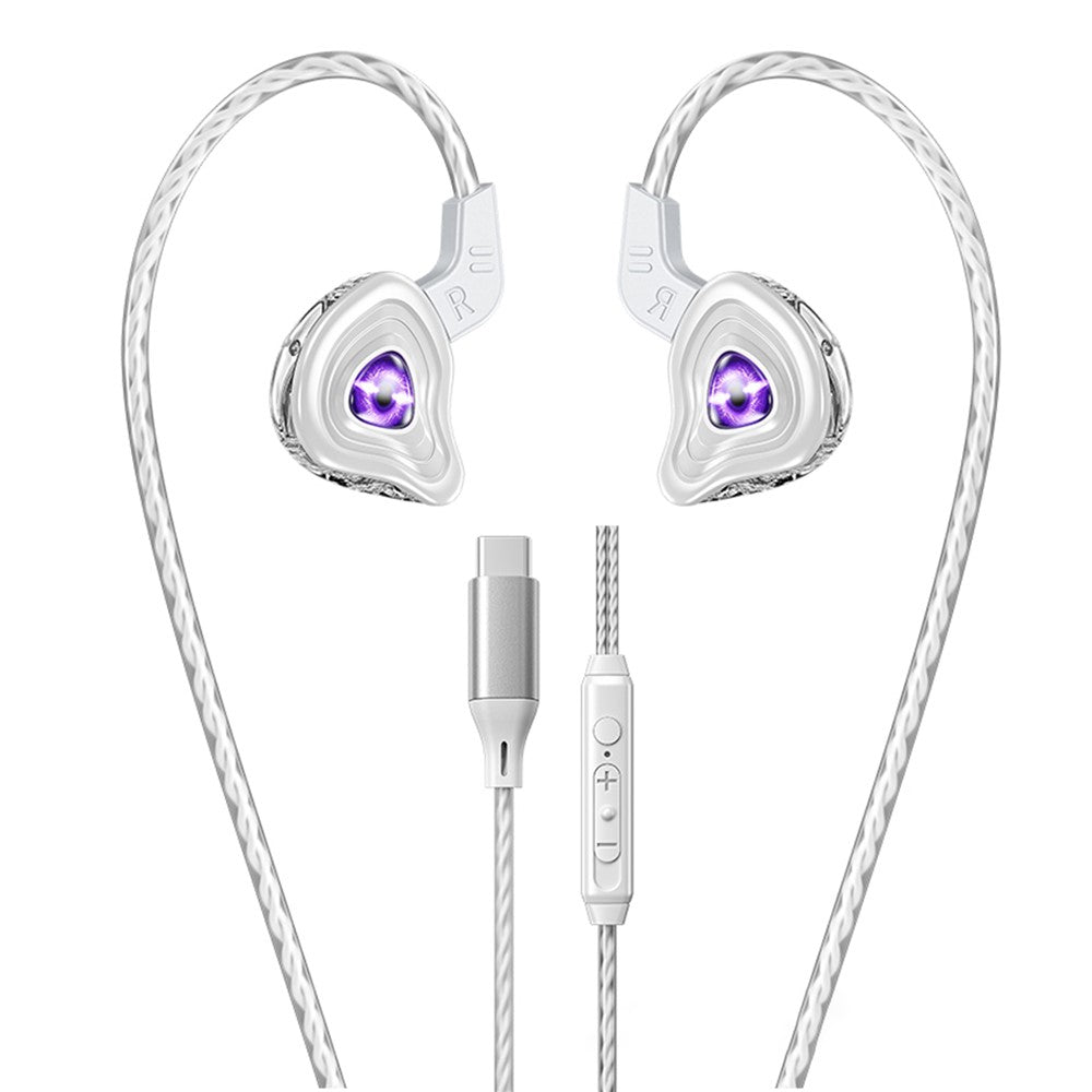 WEKOME YC09 Type-C Kablede Høretelefoner 10mm Driver HiFi Lyd In-Ear Høretelefoner med Mikrofon