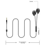 H035 2.1m 3.5mm Wired Earhook Earphones 30mm Driver In-line Mic for Outdoor Sports