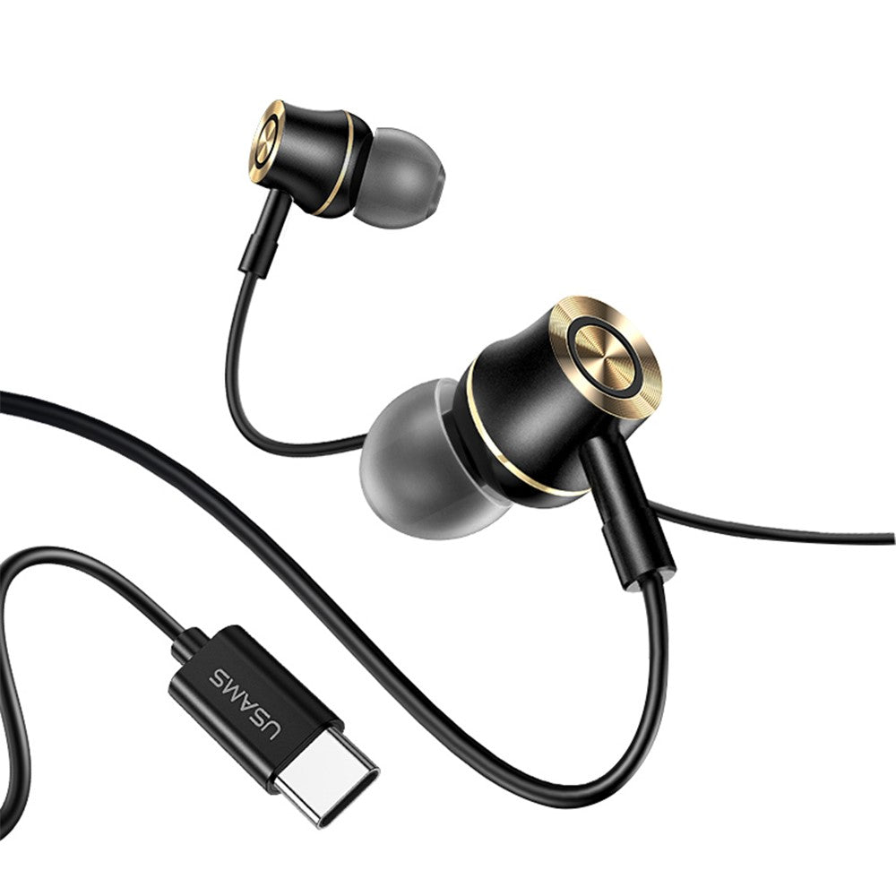 USAMS US-SJ482-EP-43 Type-C In-ear Metal Headsets Stereo Earphones, 1.2m
