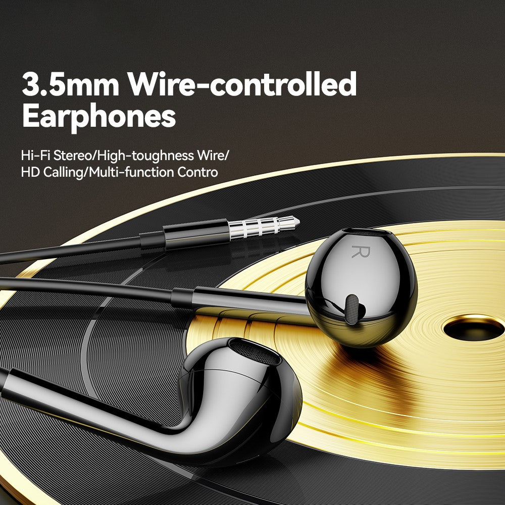 ESSAGER EJ01 3.5mm Wired Control Deep Bass Earphone 1.2m Music Mobile Phone Headset Earbuds for iPhone Huawei