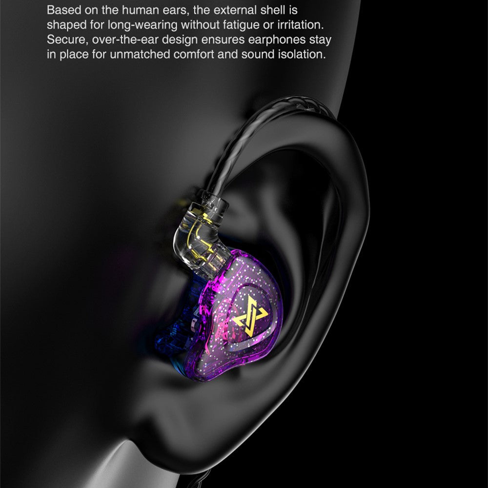 QKZ AK6 Max 3,5 mm in-ear-hörlurar, hi-fi-ljud, avtagbara trådbundna hörlurar, utan mikrofon