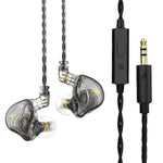 QKZ ZXT (version med mikrofon), 3,5 mm trådbundna HiFi-hörlurar med kraftfull bas och ergonomisk in-ear-design för musik och spel