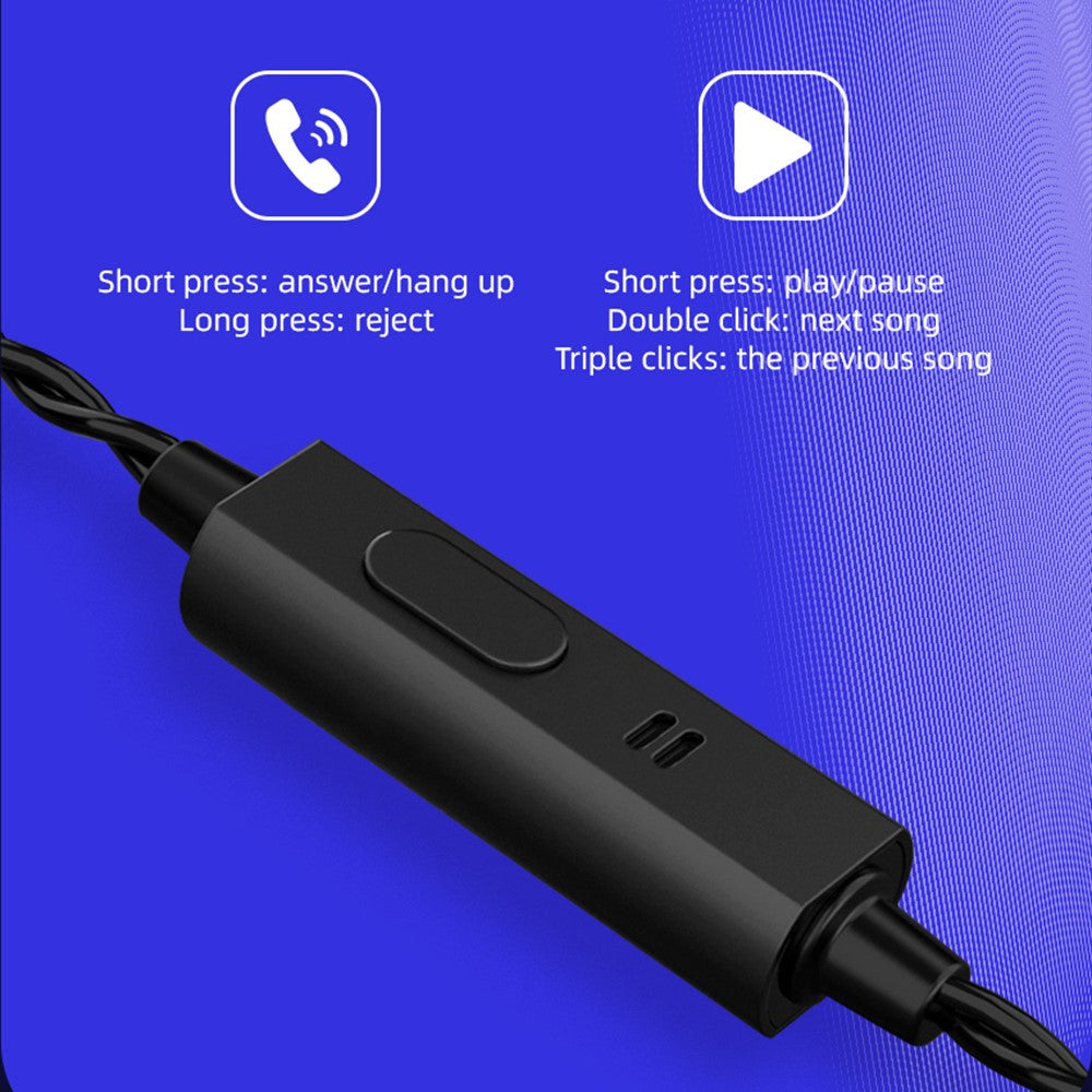 QKZ ZXT (version med mikrofon), 3,5 mm trådbundna HiFi-hörlurar med kraftfull bas och ergonomisk in-ear-design för musik och spel