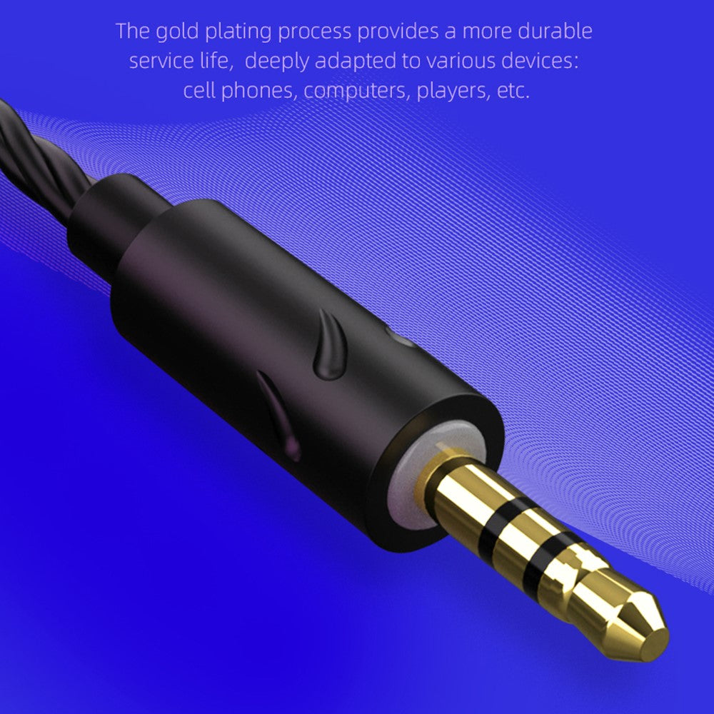 QKZ ZXT (version med mikrofon), 3,5 mm trådbundna HiFi-hörlurar med kraftfull bas och ergonomisk in-ear-design för musik och spel