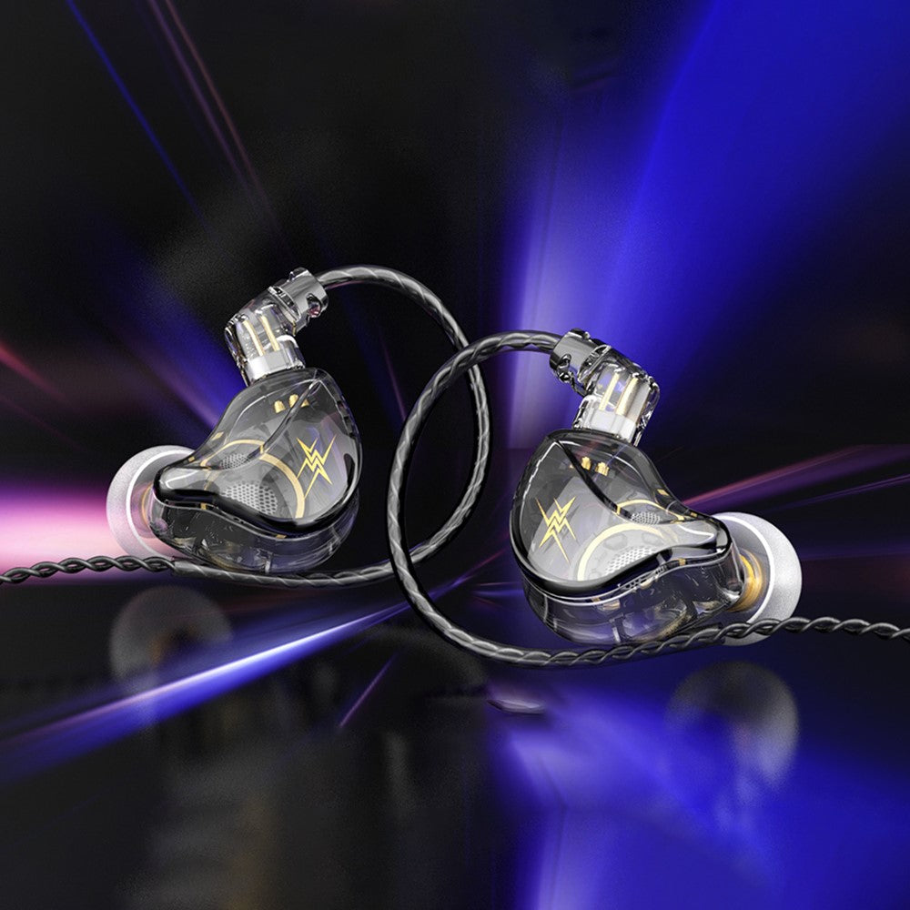 QKZ ZXT (version med mikrofon), 3,5 mm trådbundna HiFi-hörlurar med kraftfull bas och ergonomisk in-ear-design för musik och spel