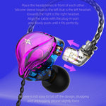 QKZ ZXT (version med mikrofon), 3,5 mm trådbundna HiFi-hörlurar med kraftfull bas och ergonomisk in-ear-design för musik och spel