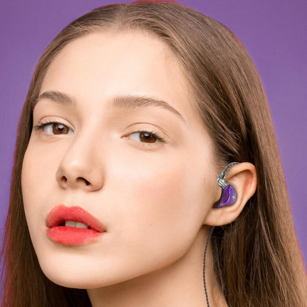 QKZ ZXT (version med mikrofon), 3,5 mm trådbundna HiFi-hörlurar med kraftfull bas och ergonomisk in-ear-design för musik och spel