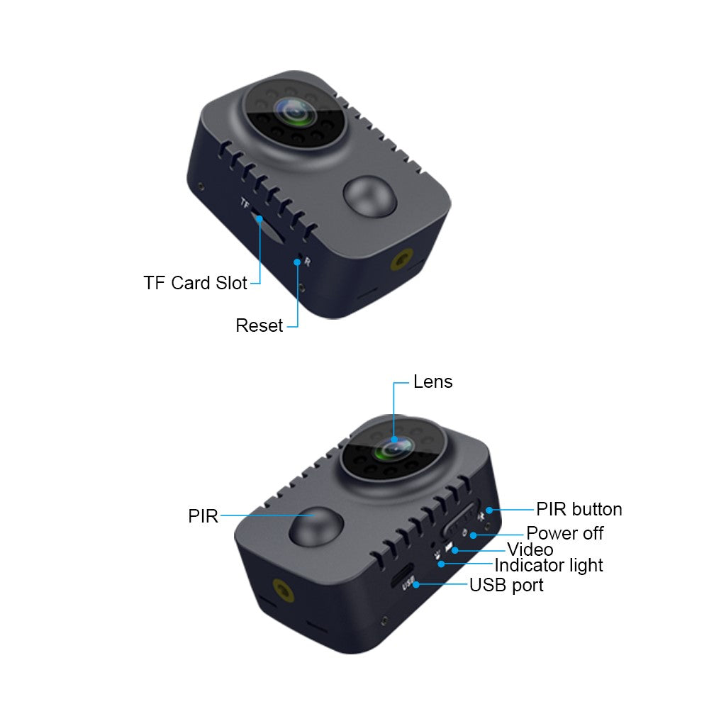 MD29 1080P Nattseende Kroppskamera 30FPS Videoinspelare Clip-On Säkerhetskamera Webbkamera för Hem / Utomhusäventyr / Polis / Polisvakt