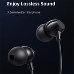 USAMS US-SJ594 EP-47 3.5mm In-Ear Wired Headset Lightweight Headphones TPE Wired Earphones with Sensitive Microphone / Button Control