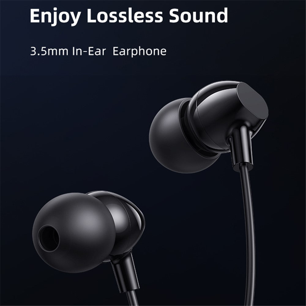 USAMS US-SJ594 EP-47 3.5mm In-Ear Wired Headset Lightweight Headphones TPE Wired Earphones with Sensitive Microphone / Button Control