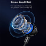USAMS US-SJ594 EP-47 3.5mm In-Ear Wired Headset Lightweight Headphones TPE Wired Earphones with Sensitive Microphone / Button Control