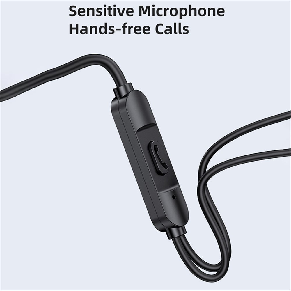 USAMS US-SJ594 EP-47 3.5mm In-Ear Wired Headset Lightweight Headphones TPE Wired Earphones with Sensitive Microphone / Button Control