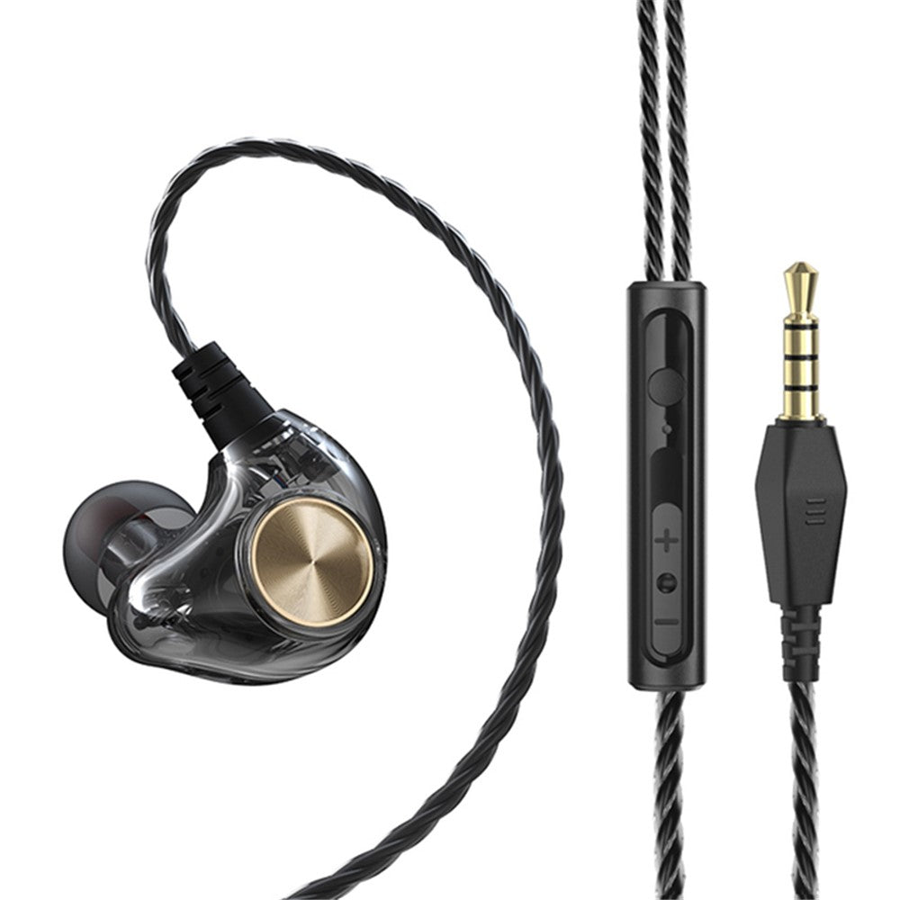 JIANGSHENG K1 3,5 mm kabelbaseret headset HIFI Half-In-Ear-øretelefon Sportshovedtelefon til smartphone
