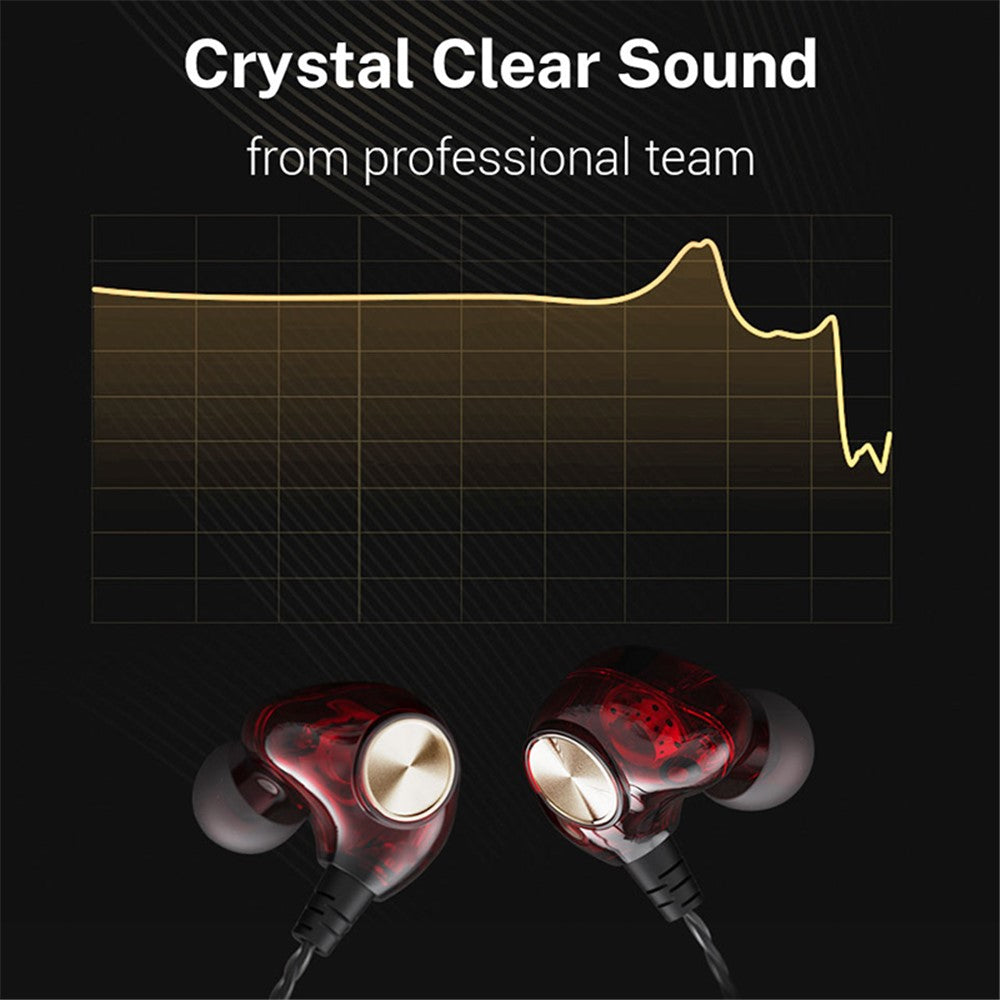 JIANGSHENG K1 3,5 mm kabelbaseret headset HIFI Half-In-Ear-øretelefon Sportshovedtelefon til smartphone