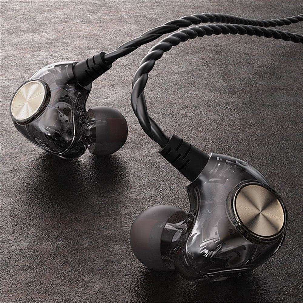 JIANGSHENG K1 3,5 mm kabelbaseret headset HIFI Half-In-Ear-øretelefon Sportshovedtelefon til smartphone