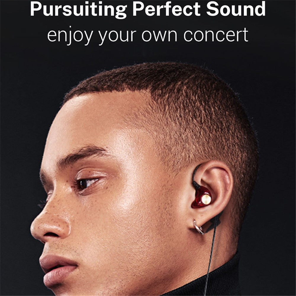 JIANGSHENG K1 3,5 mm kabelbaseret headset HIFI Half-In-Ear-øretelefon Sportshovedtelefon til smartphone