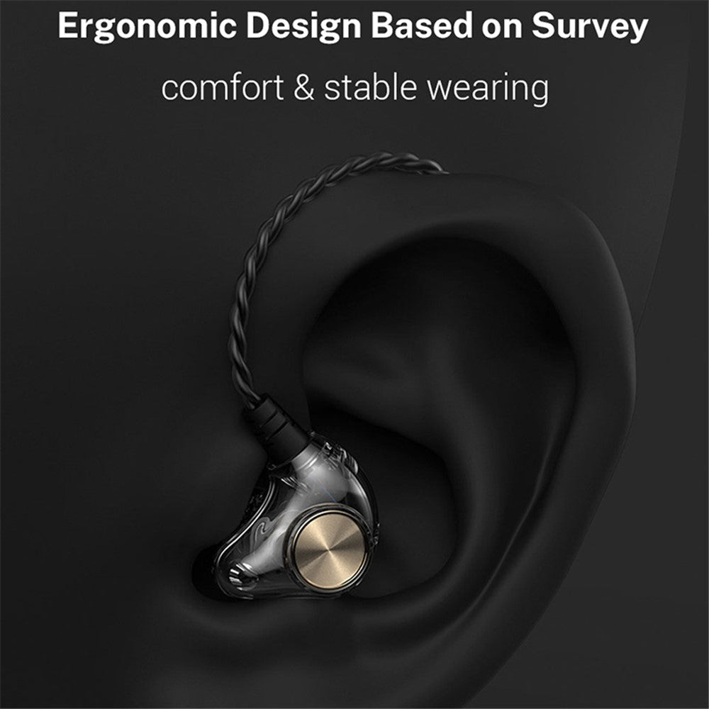 JIANGSHENG K1 3,5 mm kabelbaseret headset HIFI Half-In-Ear-øretelefon Sportshovedtelefon til smartphone