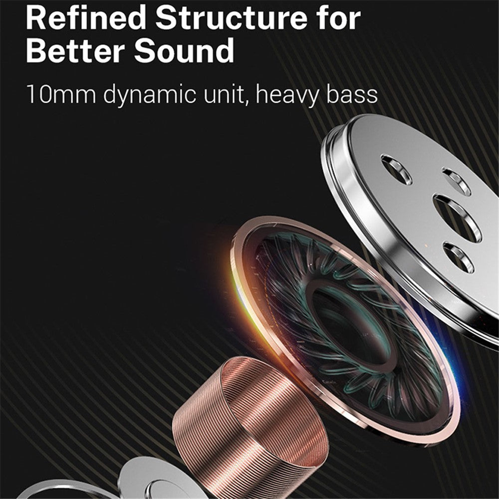 JIANGSHENG K1 3,5 mm kabelbaseret headset HIFI Half-In-Ear-øretelefon Sportshovedtelefon til smartphone