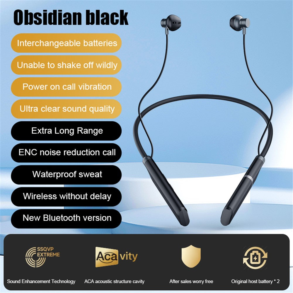 B998 Trådløse Nakkebøjle Hovedtelefoner Halvt In-Ear Bluetooth-kompatible 5.3 Hovedtelefoner Støjreducerende Øretelefoner med Stik