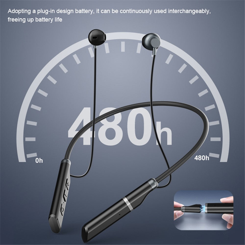 B998 Trådløse Nakkebøjle Hovedtelefoner Halvt In-Ear Bluetooth-kompatible 5.3 Hovedtelefoner Støjreducerende Øretelefoner med Stik