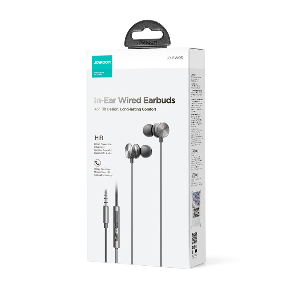 JOYROOM EW03 In-ear Earphones 3.5mm Plug Wired Headphones with Button Control