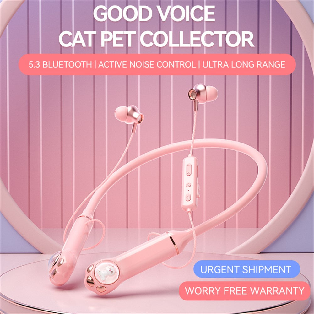 K1692 Neck-mounted Noise Canceling Bluetooth-compatible Earphone Cat Space Capsule RGB Light Wireless Headphone