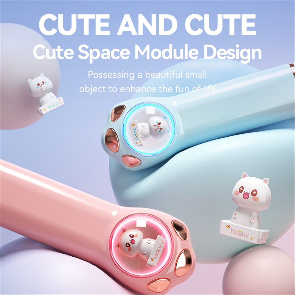 K1692 Neck-mounted Noise Canceling Bluetooth-compatible Earphone Cat Space Capsule RGB Light Wireless Headphone