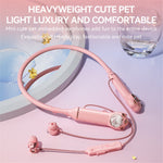 K1692 Neck-mounted Noise Canceling Bluetooth-compatible Earphone Cat Space Capsule RGB Light Wireless Headphone