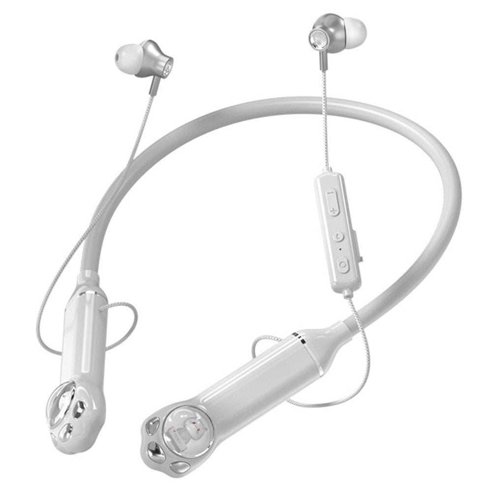 K1692 Neck-mounted Noise Canceling Bluetooth-compatible Earphone Cat Space Capsule RGB Light Wireless Headphone