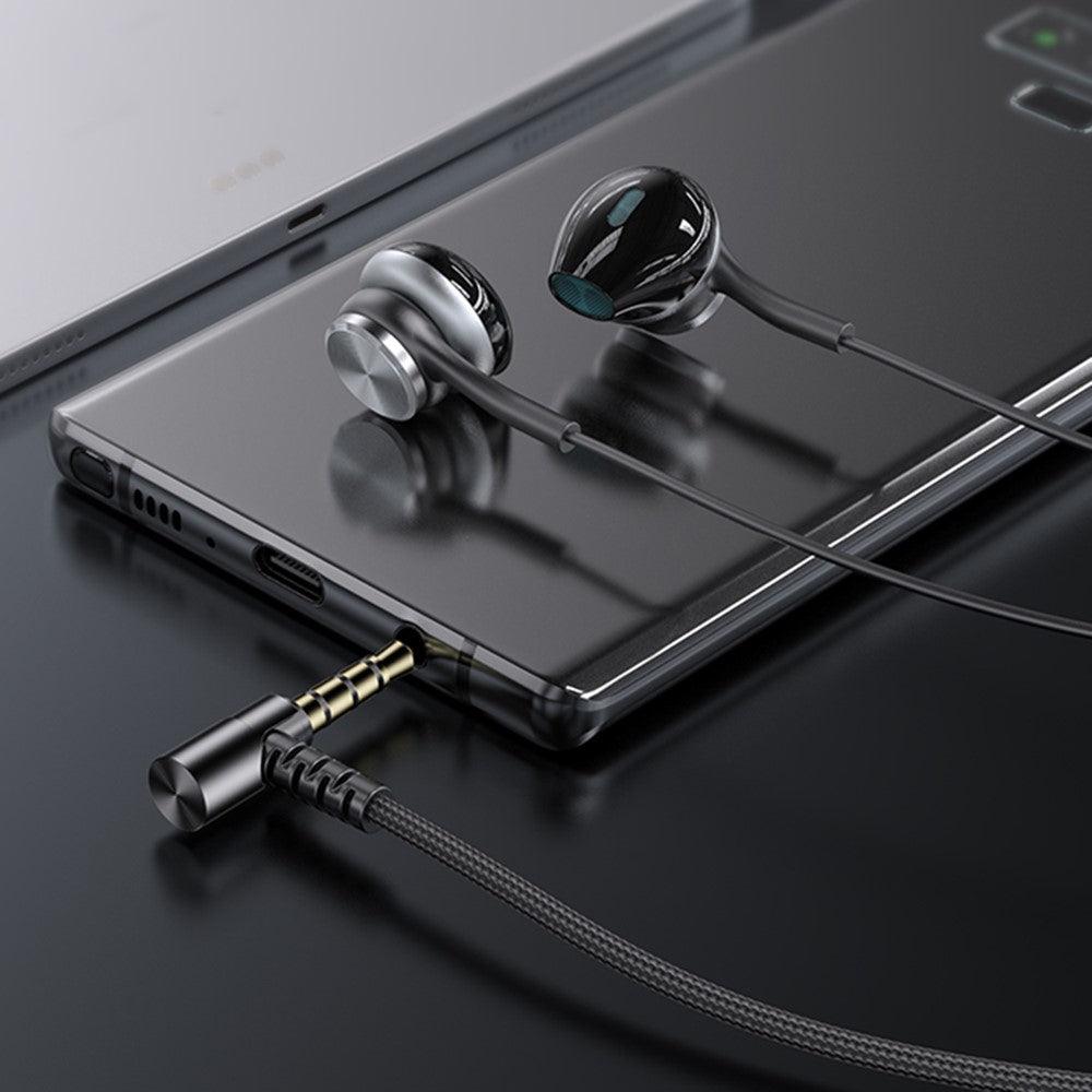 YESIDO YH40 3,5 mm-kontakt med trådanslutna hörlurar, hi-fi-ljud, musikhörlurar med mikrofon