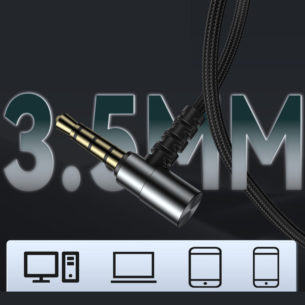 YESIDO YH40 3,5 mm-kontakt med trådanslutna hörlurar, hi-fi-ljud, musikhörlurar med mikrofon