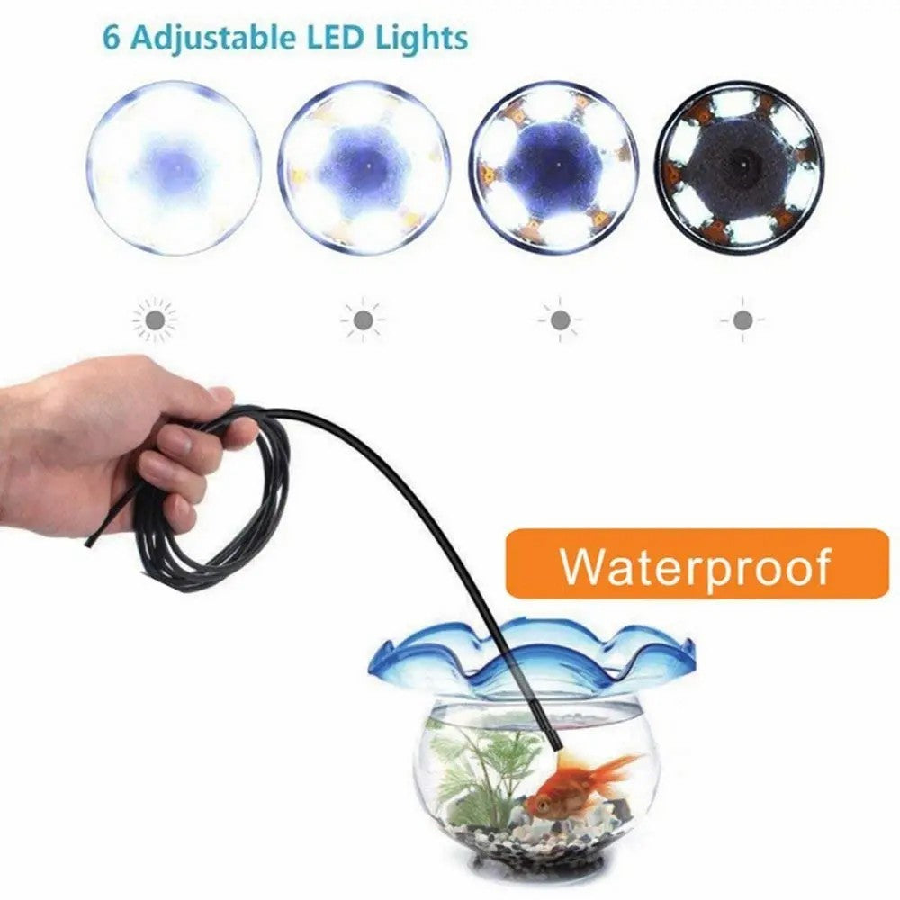 1m Wire Micro USB+Type-C+USB Endoscope 7mm COMS Camera Lens Inspection Tool Industrial Borescope