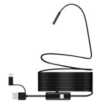 1m Wire Micro USB+Type-C+USB Endoscope 7mm COMS Camera Lens Inspection Tool Industrial Borescope