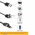 3.5m Hard Wire 3-in-1 Micro USB Endoscope Type-C 7mm Camera USB Cell Phone Endoscope Waterproof Borescope