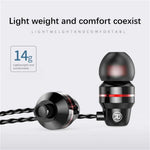 3.5mm In-Ear Metal Bass Sound Earbud Music Headphone with Wired Volume Control