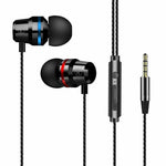 3.5mm In-Ear Metal Bass Sound Earbud Music Headphone with Wired Volume Control