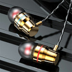 3.5mm In-Ear Metal Bass Sound Earbud Music Headphone with Wired Volume Control