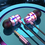 3.5mm In-Ear Metal Bass Sound Earbud Music Headphone with Wired Volume Control
