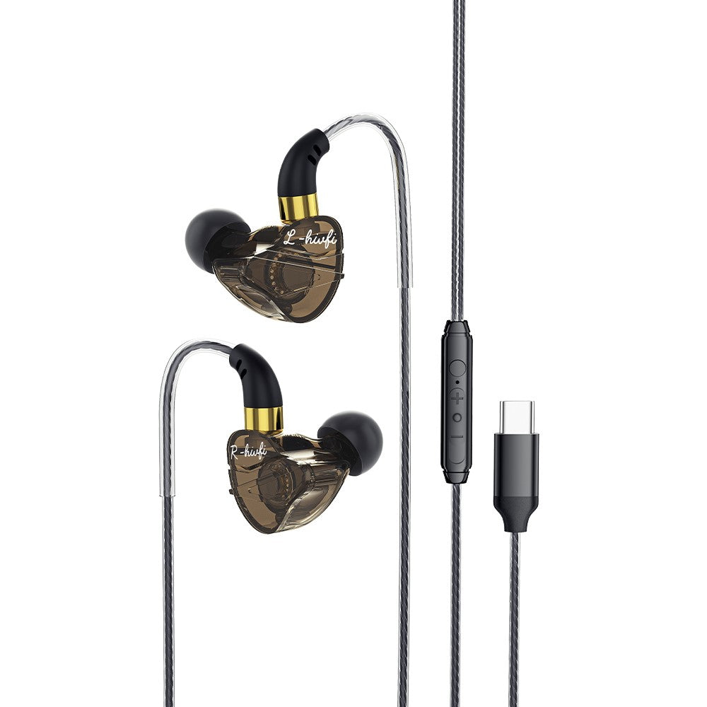 ESSAGER 1.2m Type-C Plug In-ear Headphones Sports Inline Control Earphones