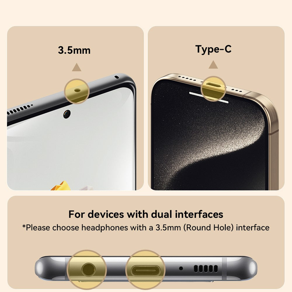 ESSAGER 1.2m Type-C Plug In-ear Headphones Sports Inline Control Earphones