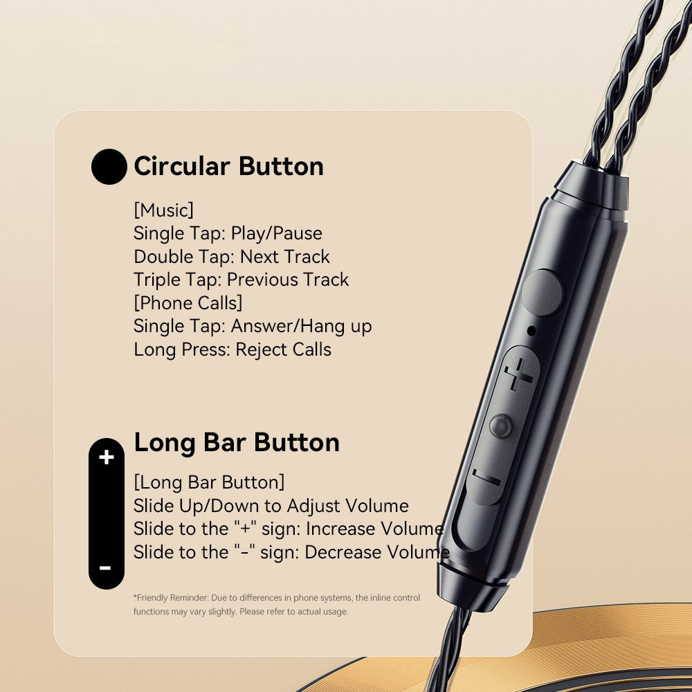ESSAGER 1.2m Type-C Plug In-ear Headphones Sports Inline Control Earphones