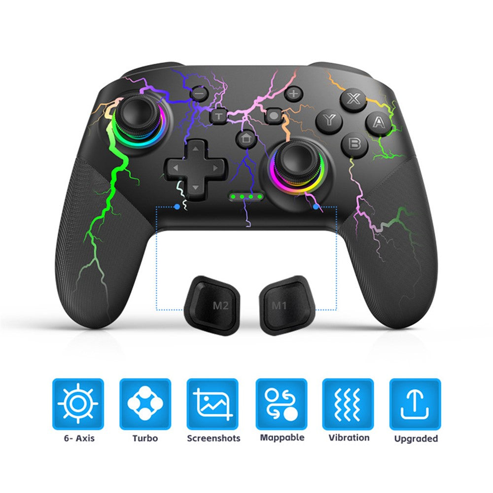 DATA FROG S80 Elite Edition Controller for Nintendo Switch / Switch Lite / OLED / PC Wireless Bluetooth-compatible Game Console, Lightning Pattern