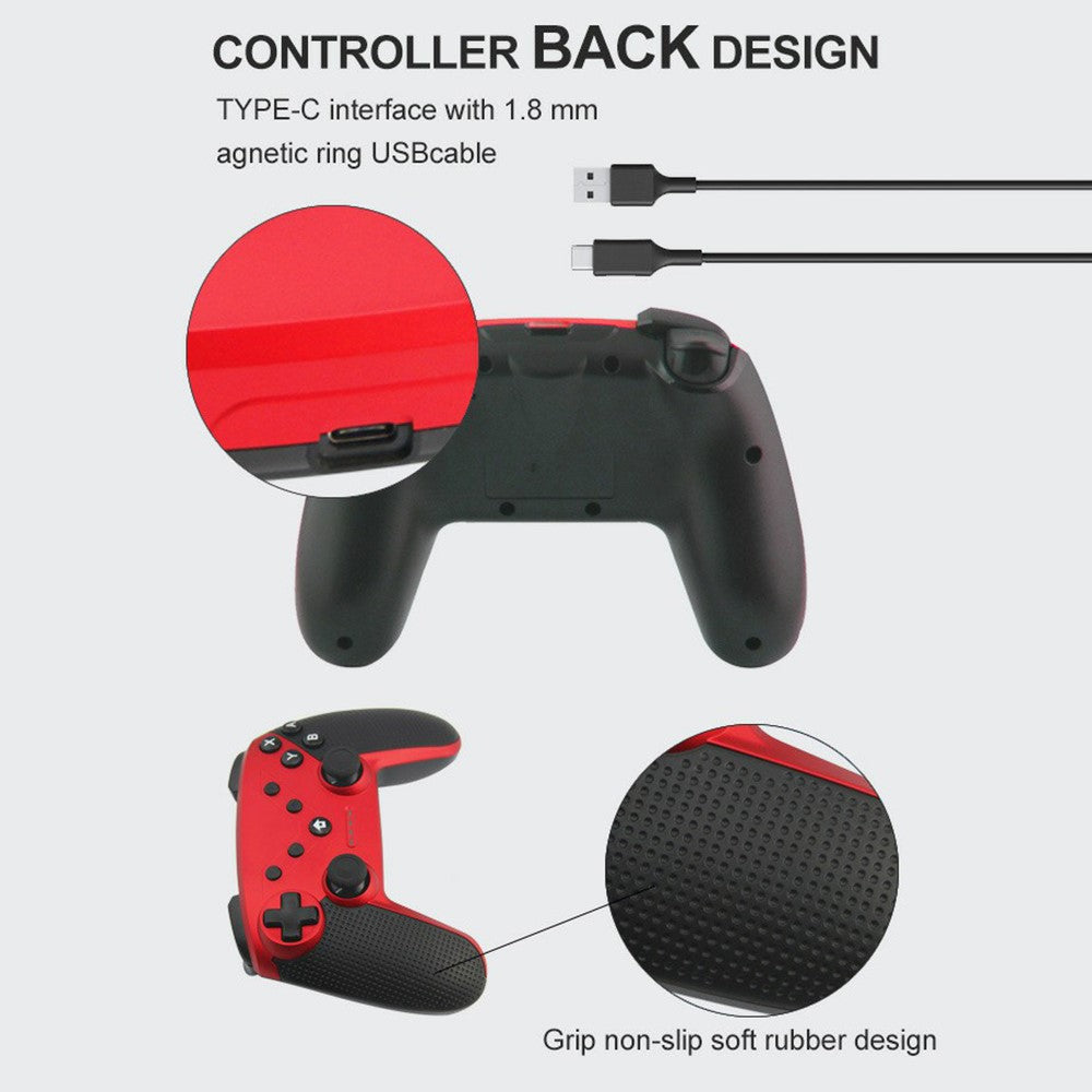 HONSON HS-SW520 Bluetooth-compatible Gamepad NFC 6-Axis Vibration Turbo Game Controller for Nintendo Switch / PC / Android Phone