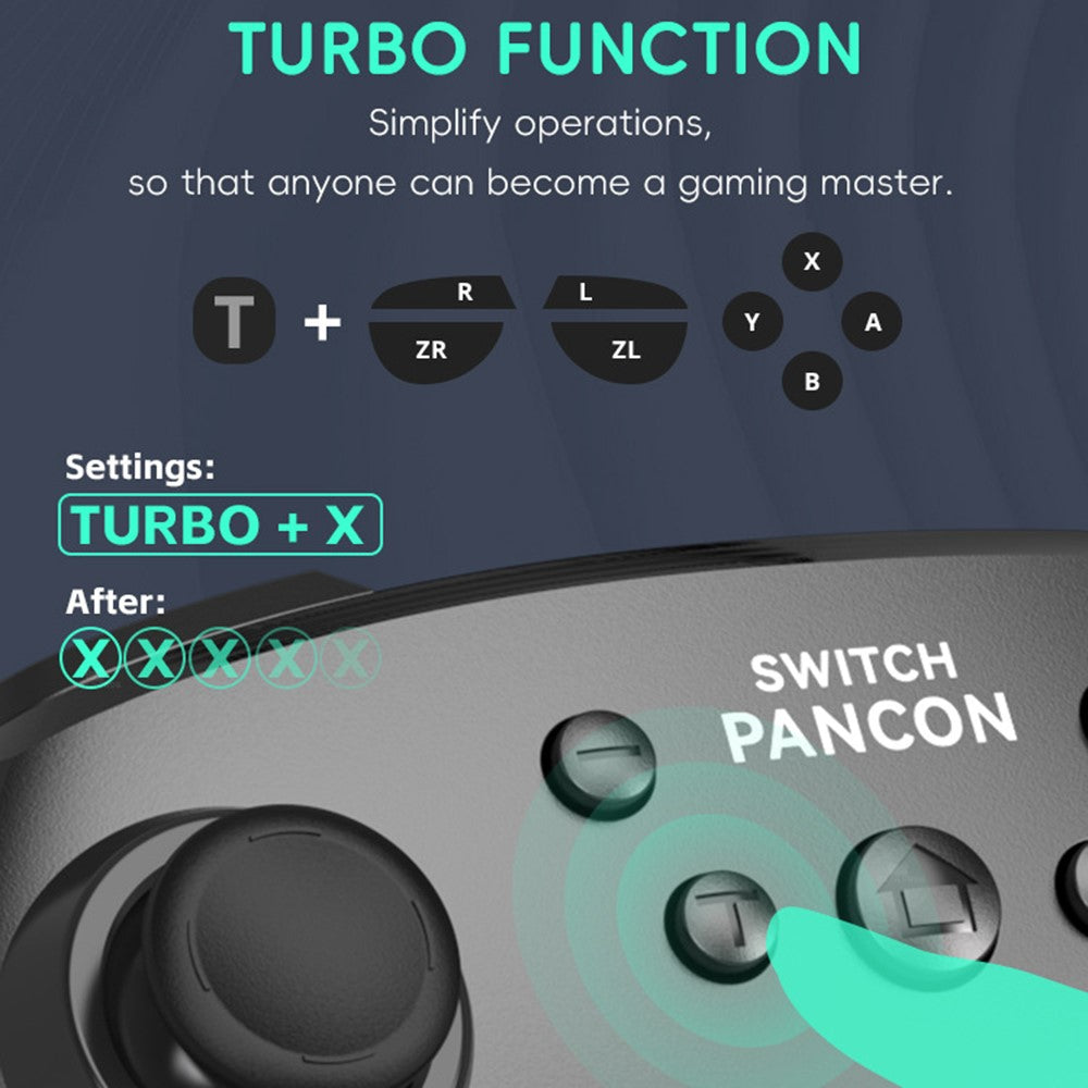 DATA FROG Bluetooth-compatible Gamepad 6-Axis Gyro Sensor Turbo Game Controller for Nintendo Switch / PC / Android Phone