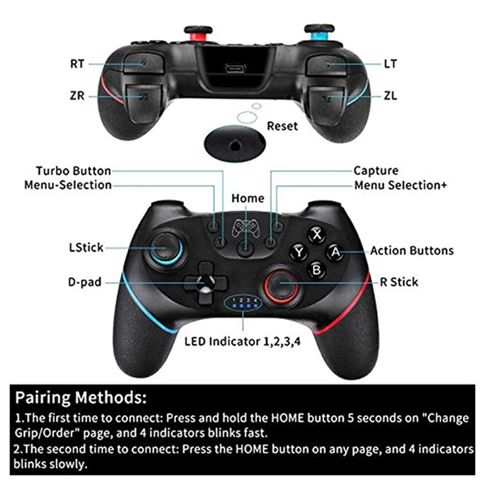 DATA FROG SW01 Gamecontroller Indbygget 6-akset Gyro Gamepad til Nintendo Switch / Switch Pro / PC
