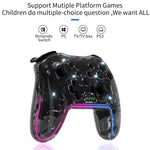 NS015 For Nintendo Switch / PS3 / PC / TV Bluetooth-compatible Gamepad GRB Light Clear Dual Vibration Game Controller
